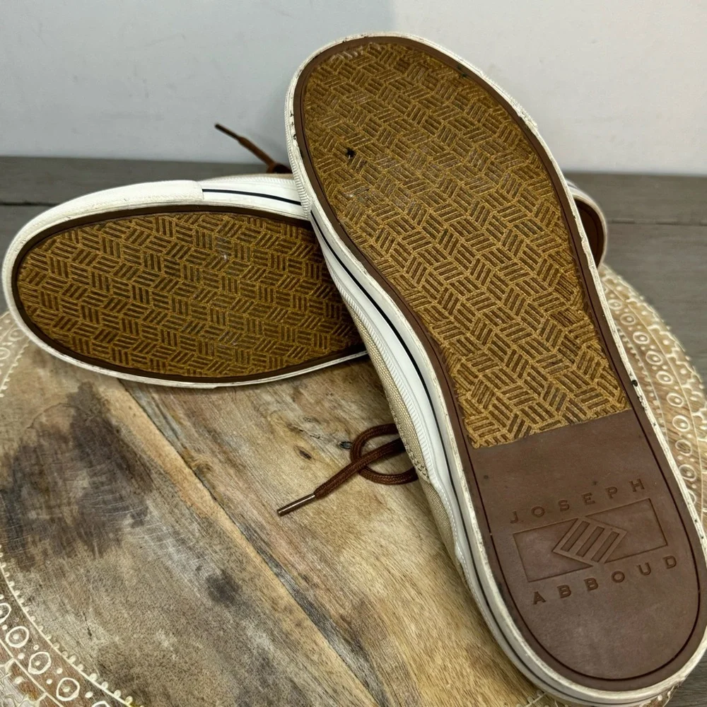 Joseph Abboud Ja‎ Parkers Men’s Lace Up Canvas Sneakers Tan Size 9 US 42 EUR